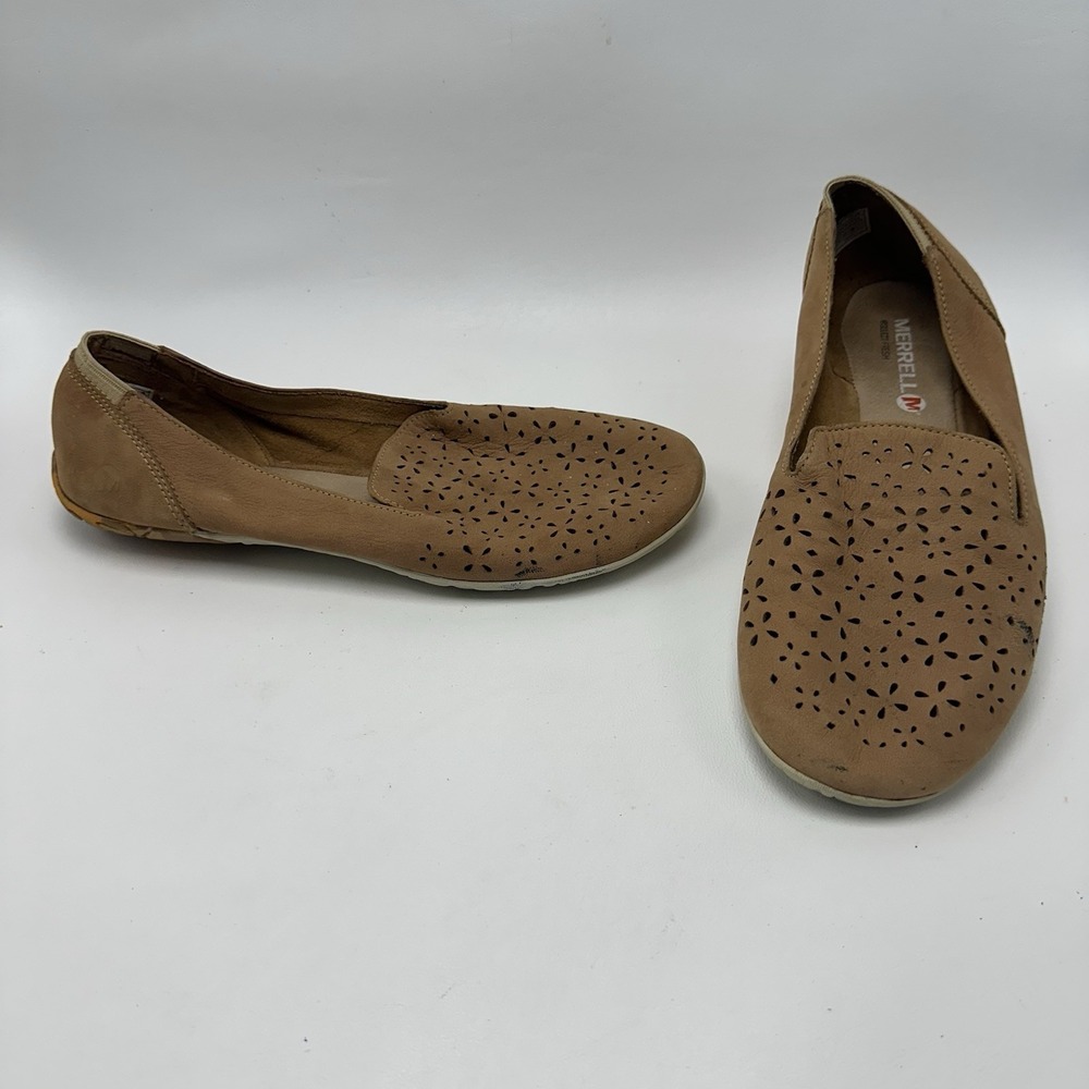 Merrell Mimix Slip-On Flats Brown Sugar Leather Comfort Cottage Women's Size 8